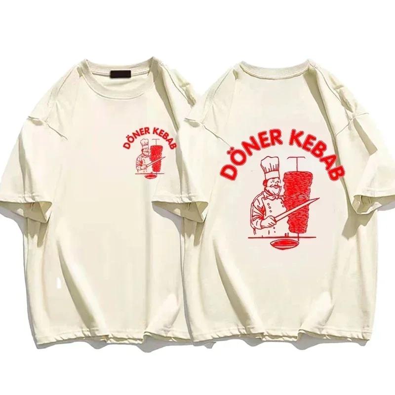 Économie sportifs à manches courtes pour femmes, imprimé Kebab, vêtements féminins purs, t-shirts dr