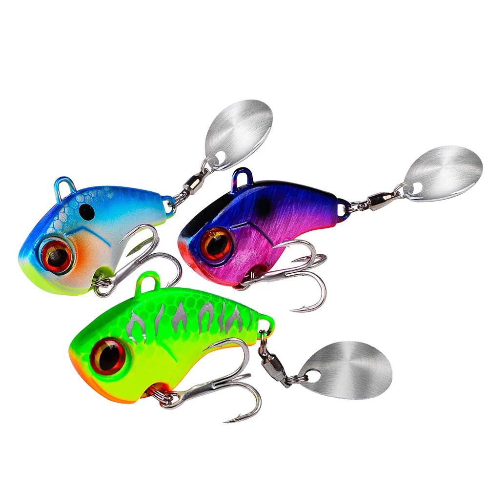 Leurres de pêche oscillant rotatif métal Vib Vibration appât pêche d'hiver 6g 15g 28g appâts durs ar