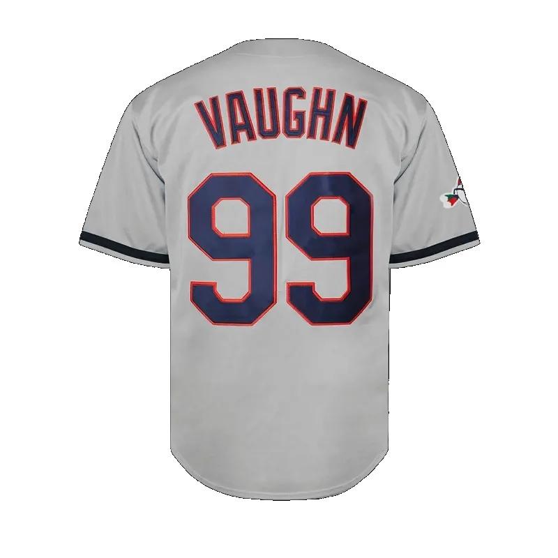 Maillot de film Ricky Vaughn pour hommes, maillots de baseball pour fans de sport cousus Hip Hop des