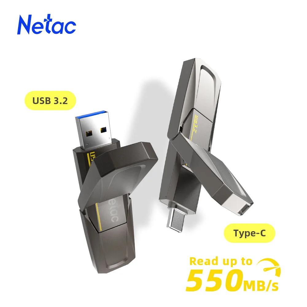 Netac-Clé USB 550 MBumental, USB Type C, Disque Flash, USB 5, 128 Go, 256 Go, 512 Go, 1 To, USB 3.2,