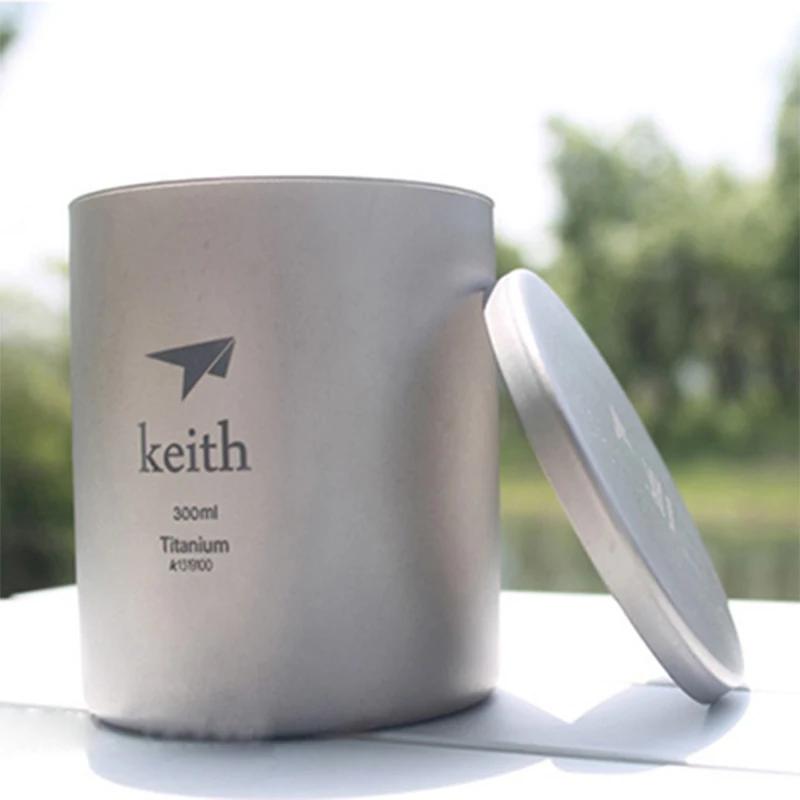 Keth – tasse à Double paroi en titane de 300ml, avec couvercle, Anti-acide, sans échelle, verres pou