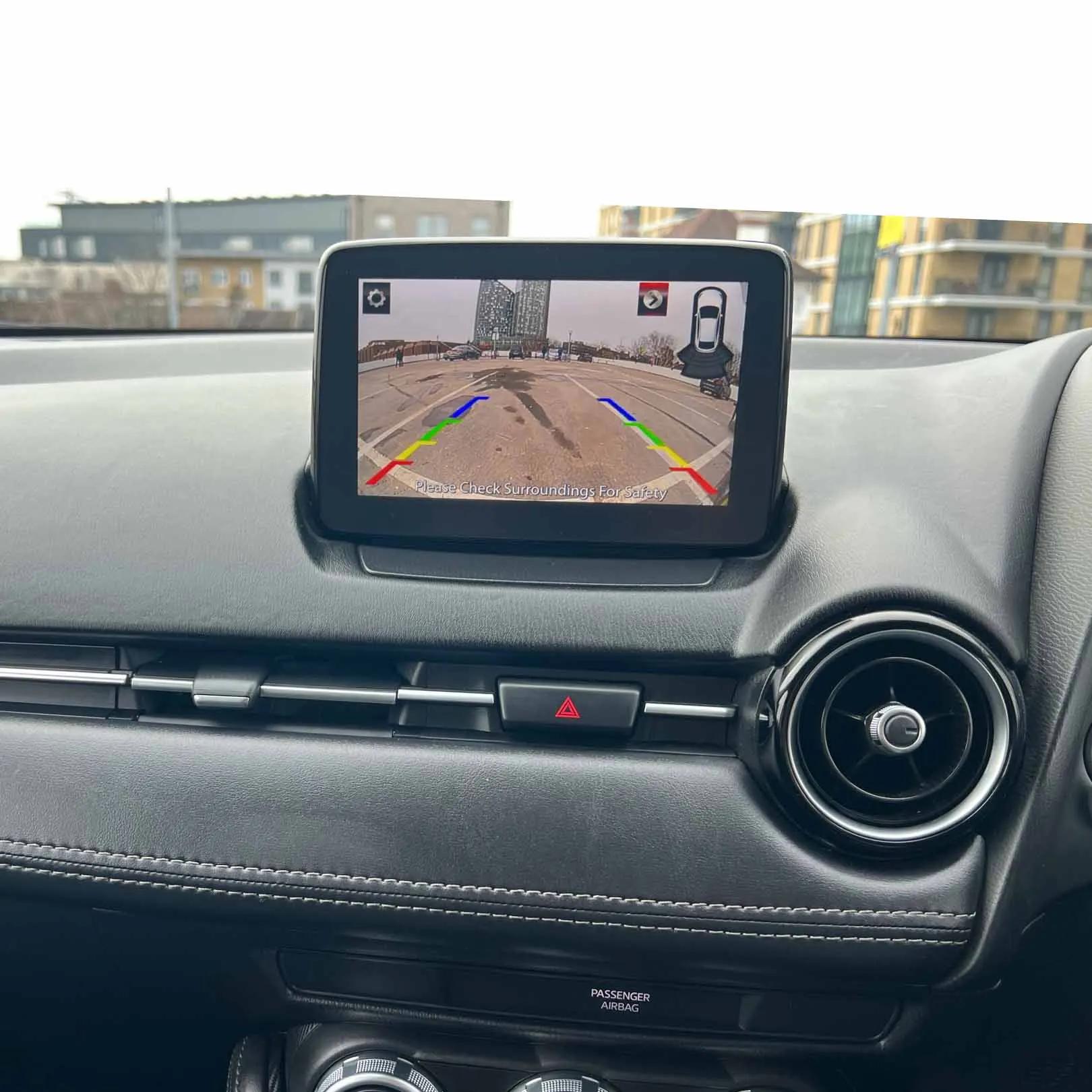 VKAUTO pour Mazda 2 Demio DJ hayon 2015 ~ 2025 caméra de recul oeil de poisson fonctionne avec l'ada