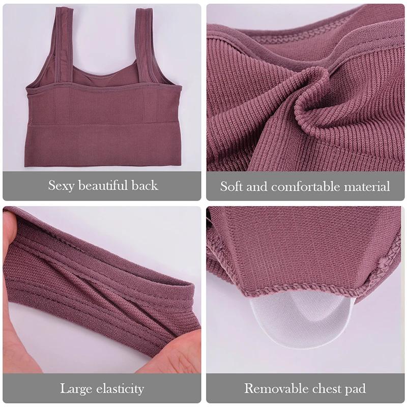 Soutien-gorge de sport femme anti-transpiration - Haut fitness sans coutures pour yoga et gym