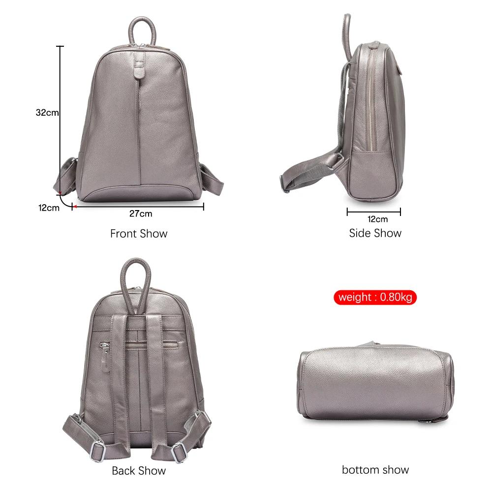 Zency – sac à dos en cuir véritable 100% souple pour femmes, sac à dos de voyage décontracté, sacoch