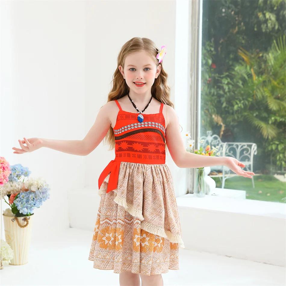 Robe de princesse Moana pour enfants, tenue de fête d'Halloween, de carnaval ou de mascarade, cadeau