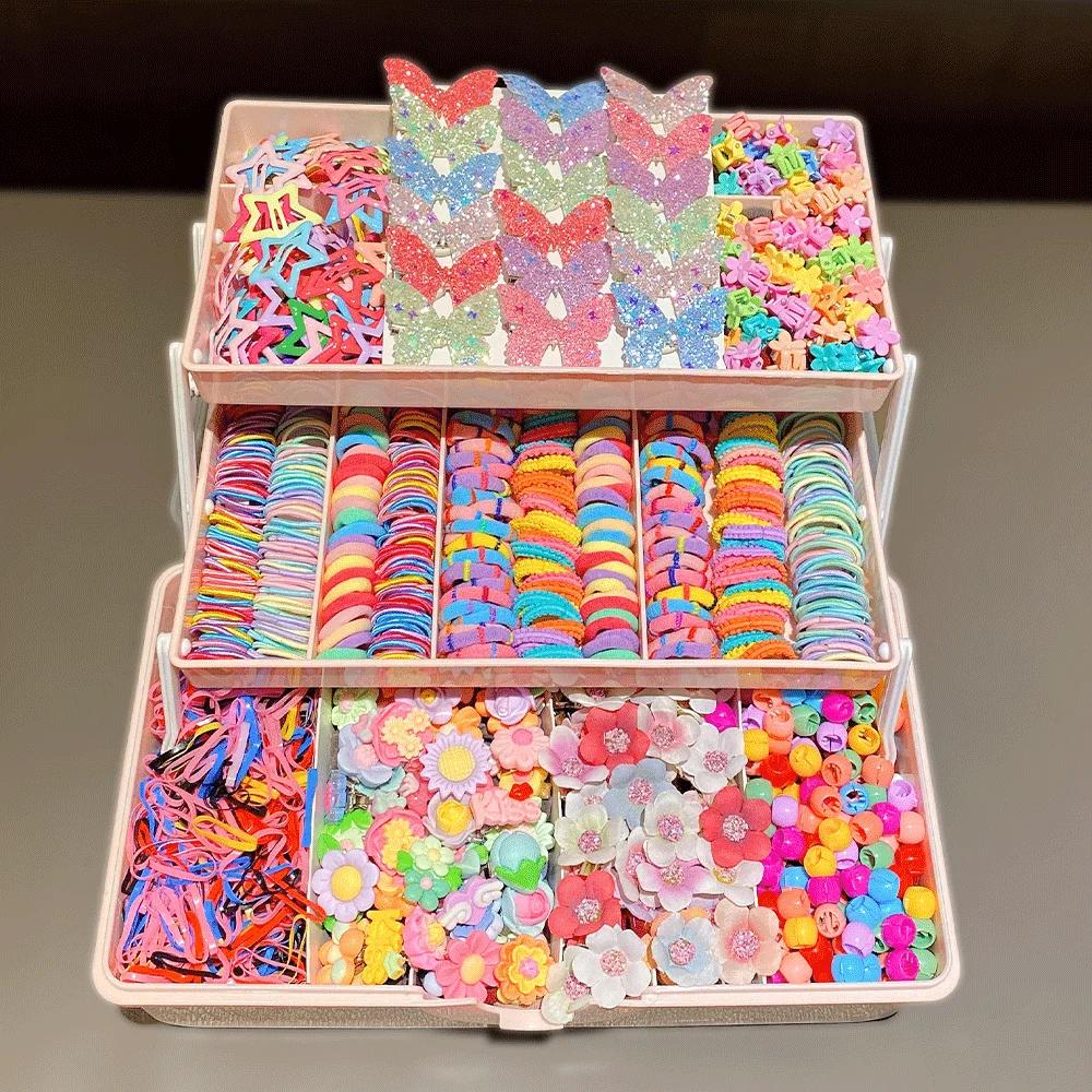 Ensemble d'accessoires pour cheveux pour filles, 577 pièces, couleurs assorties, épingles à cheveux 
