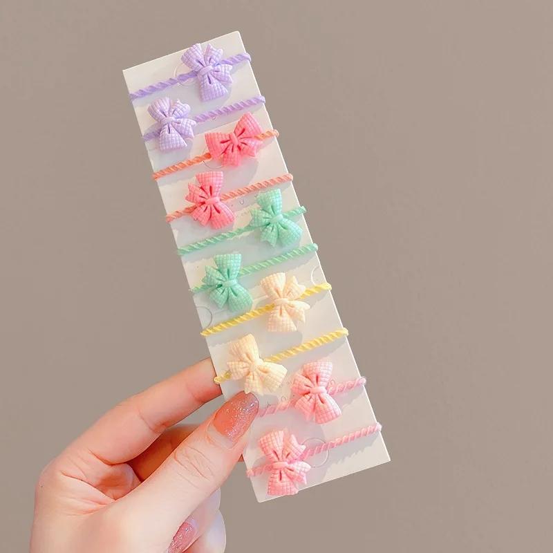 40 pièces/10 pièces accessoires de cheveux pour fille bandes de cheveux élastiques fleurs mignonnes 