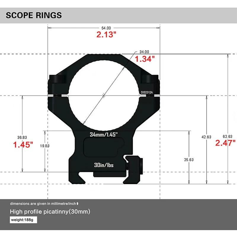 Discovery – anneau de portée de fusil 34mm 35mm, pour Rail Picatinny Cnc 7075, accessoires de chasse
