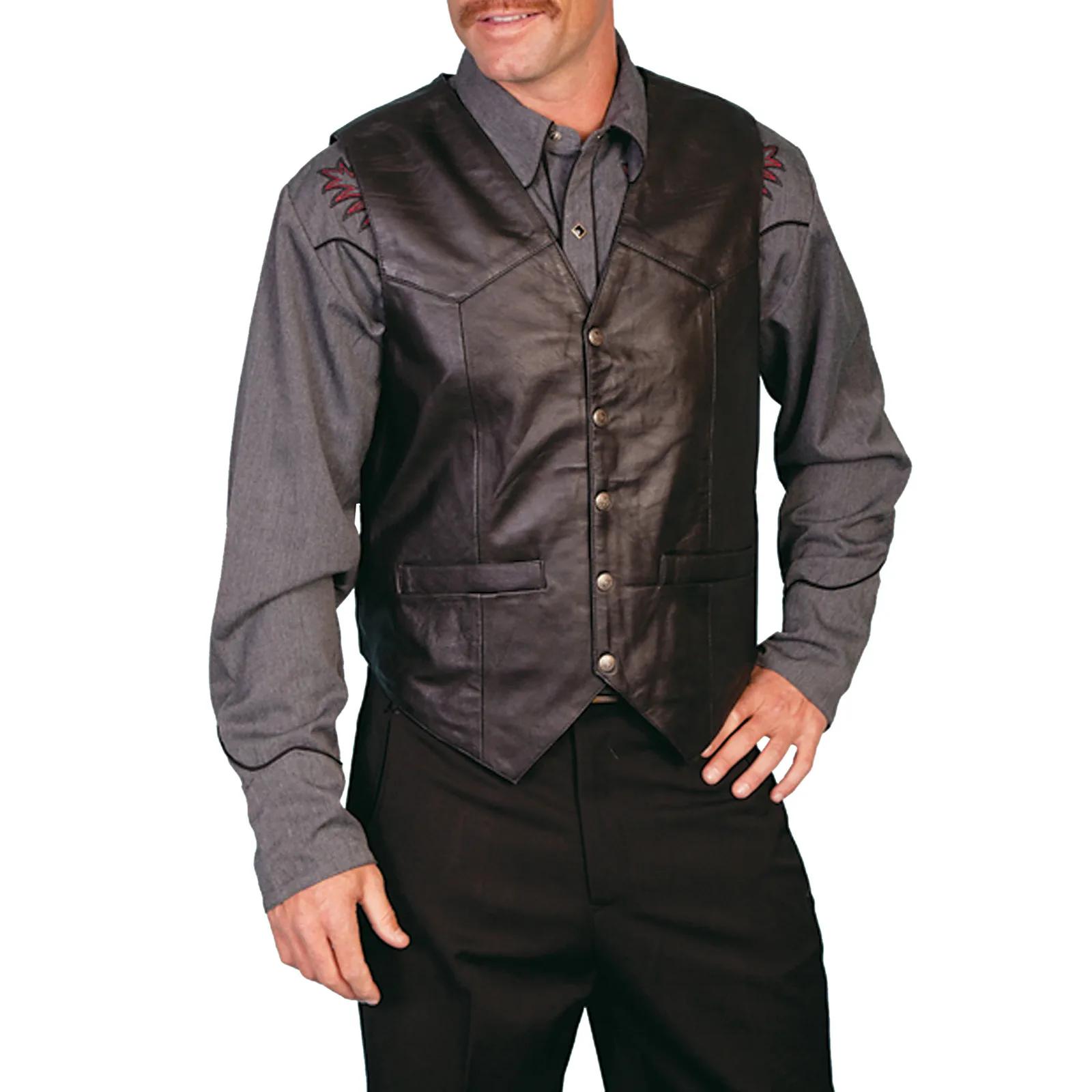 Hommes gilet noir motard moto Hip Hop gilet mâle Faux cuir Punk printemps sans manches en cuir gilet