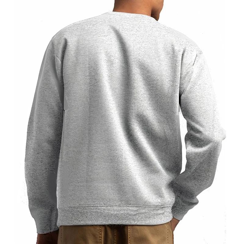 Sweat-shirt basique col rond homme et femme - Pull chaud doublé polaire printemps-automne