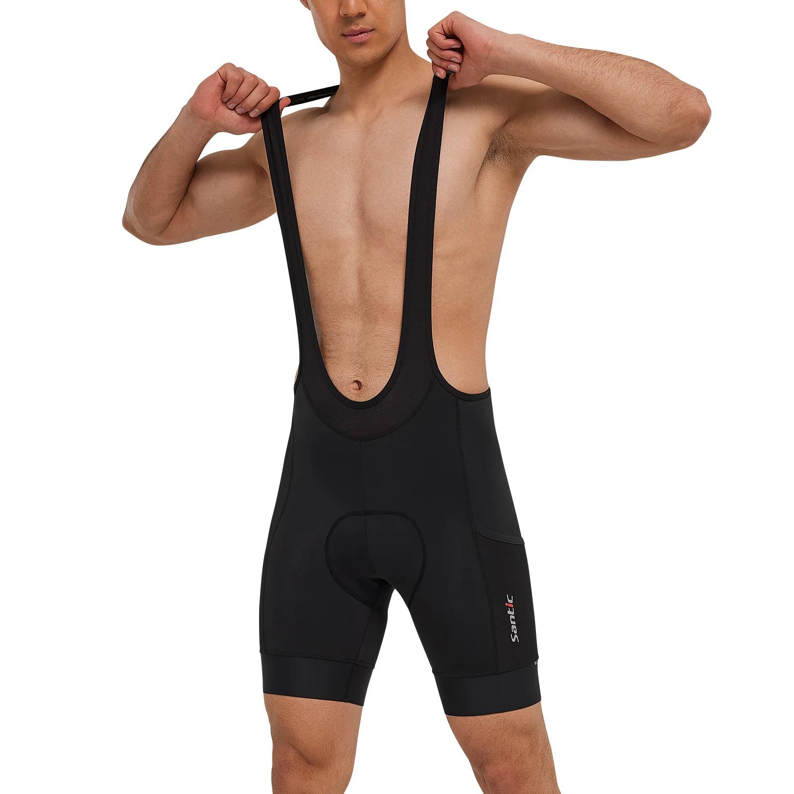 Santic hommes cyclisme cuissard 4D coussin rembourrage cyclisme bas cuissard longue Distance vtt rem