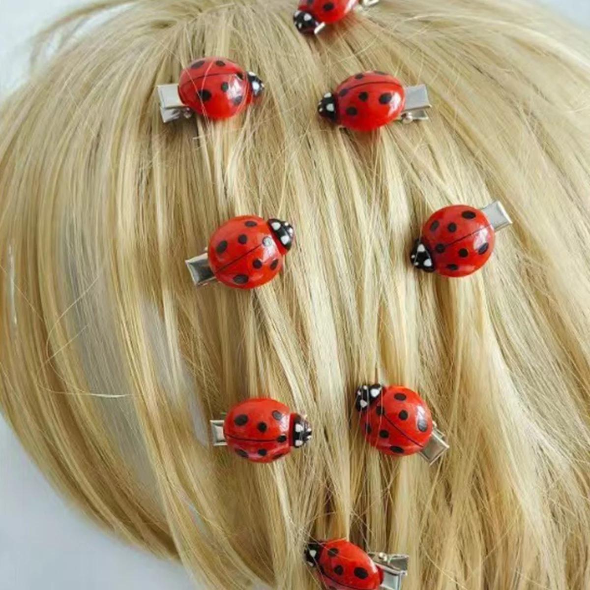 Ensemble de 10 pièces de pinces à cheveux coccinelle abeille mignonne à la mode transfrontalière, mi