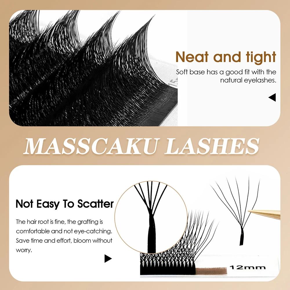 MASSCAKU-Lot de 10 boîtes de faux cils imperméables, épaisseur 0.07mm, design W, contaminants, volum