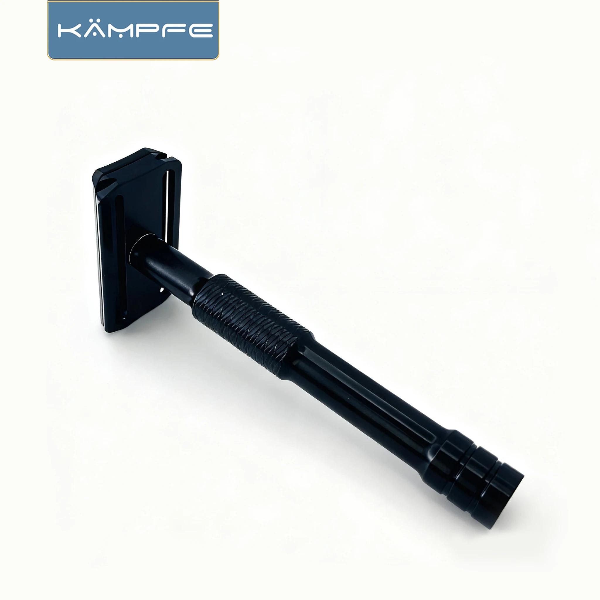 Rasoir vintage Kampfe à double tranchant, antidérapant, en aluminium, pour rasage humide, classique 