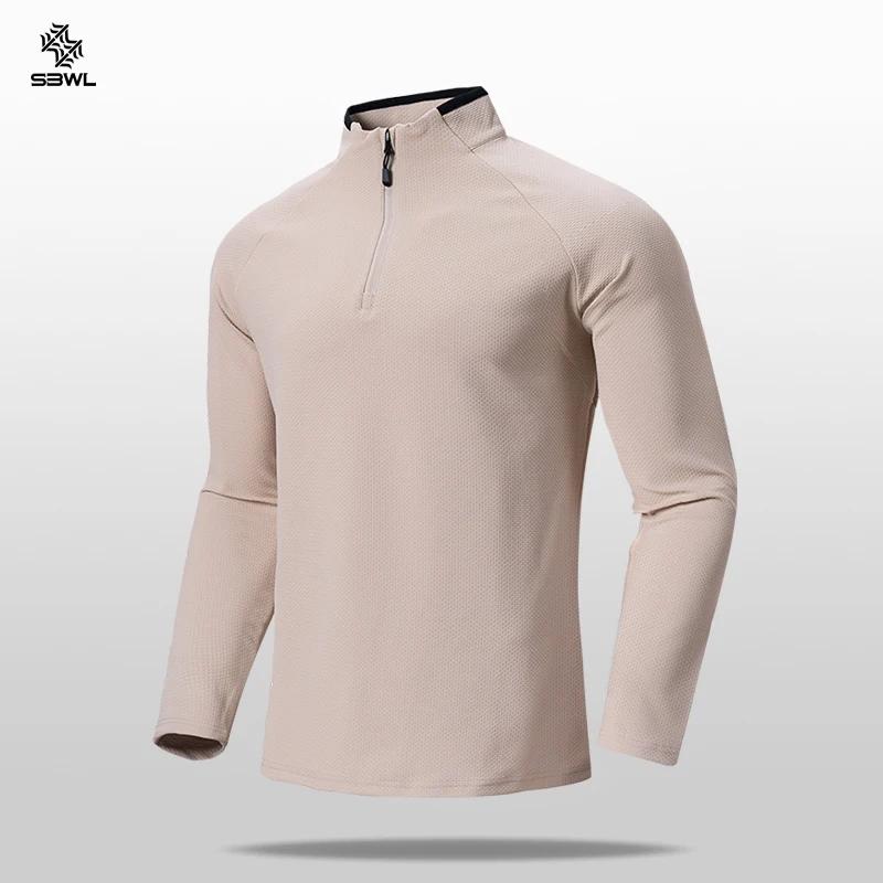 SBWL nouveau haute qualité gaufre plaid automne hiver avec chaud à manches longues T-shirt mode spor