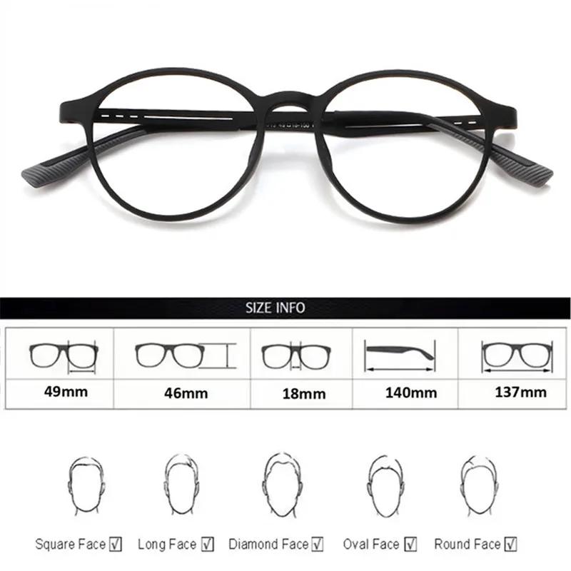 Lunettes de Myopie TR90 Ultralégères en Alliage de Caoutchouc et de Titane, Monture de Lunettes Rétr