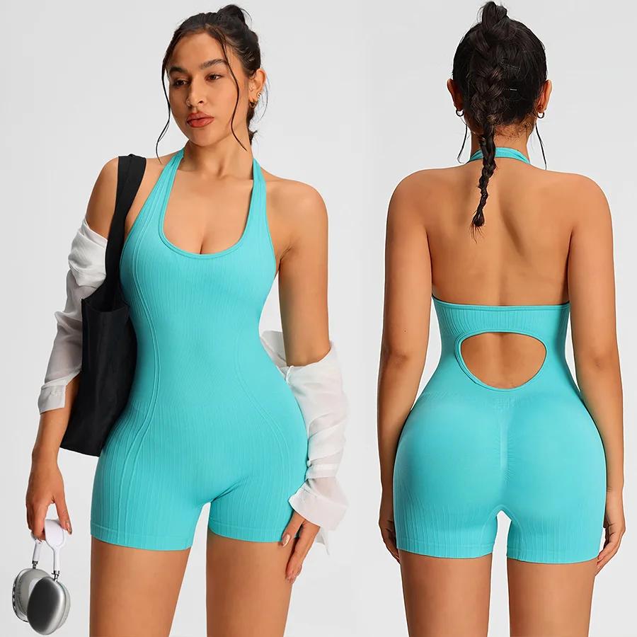 Barboteuses d'été vêtements de Sport femme Gym Combi-pantalons femmes combinaisons Sport Yoga vêteme