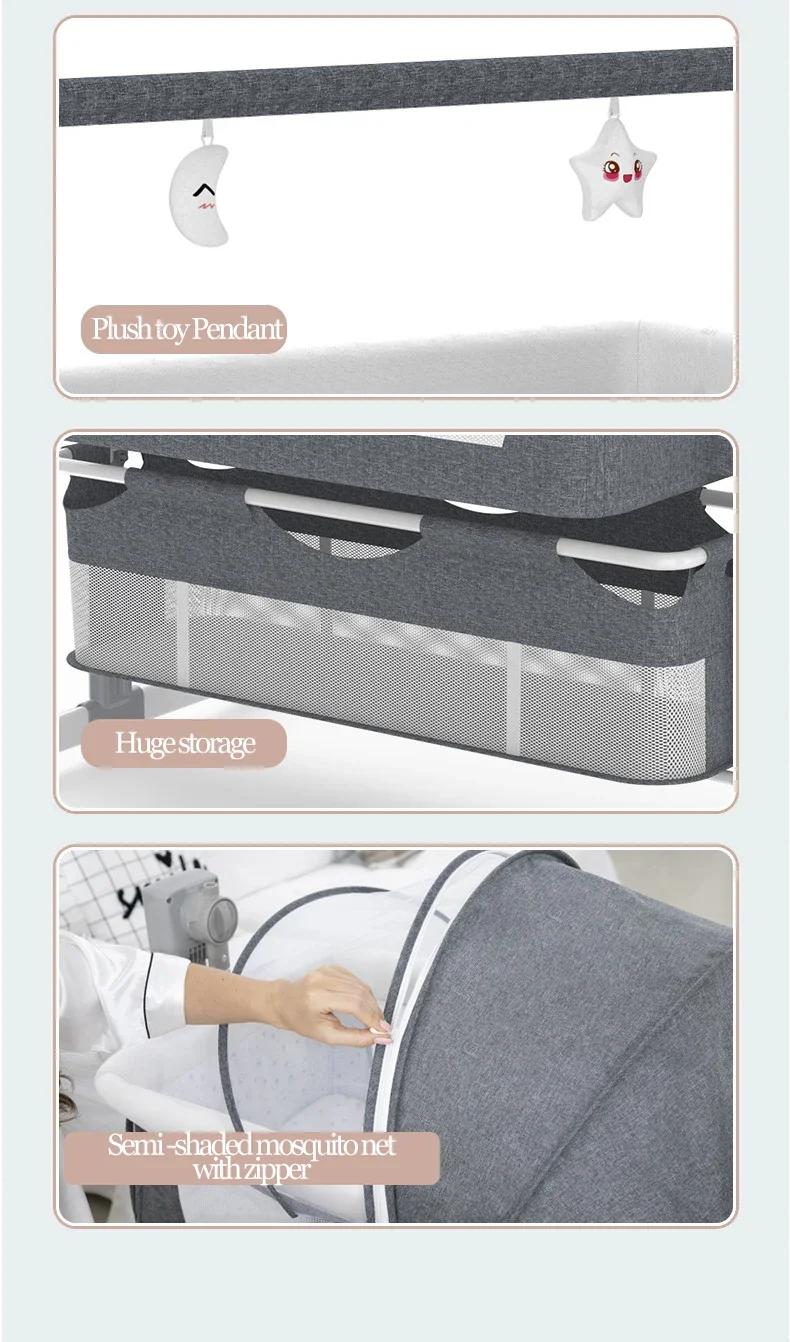 Berceau électrique, berceau et lit bébé pour nouveau-nés, berceau mobile, à bascule, intelligent et 