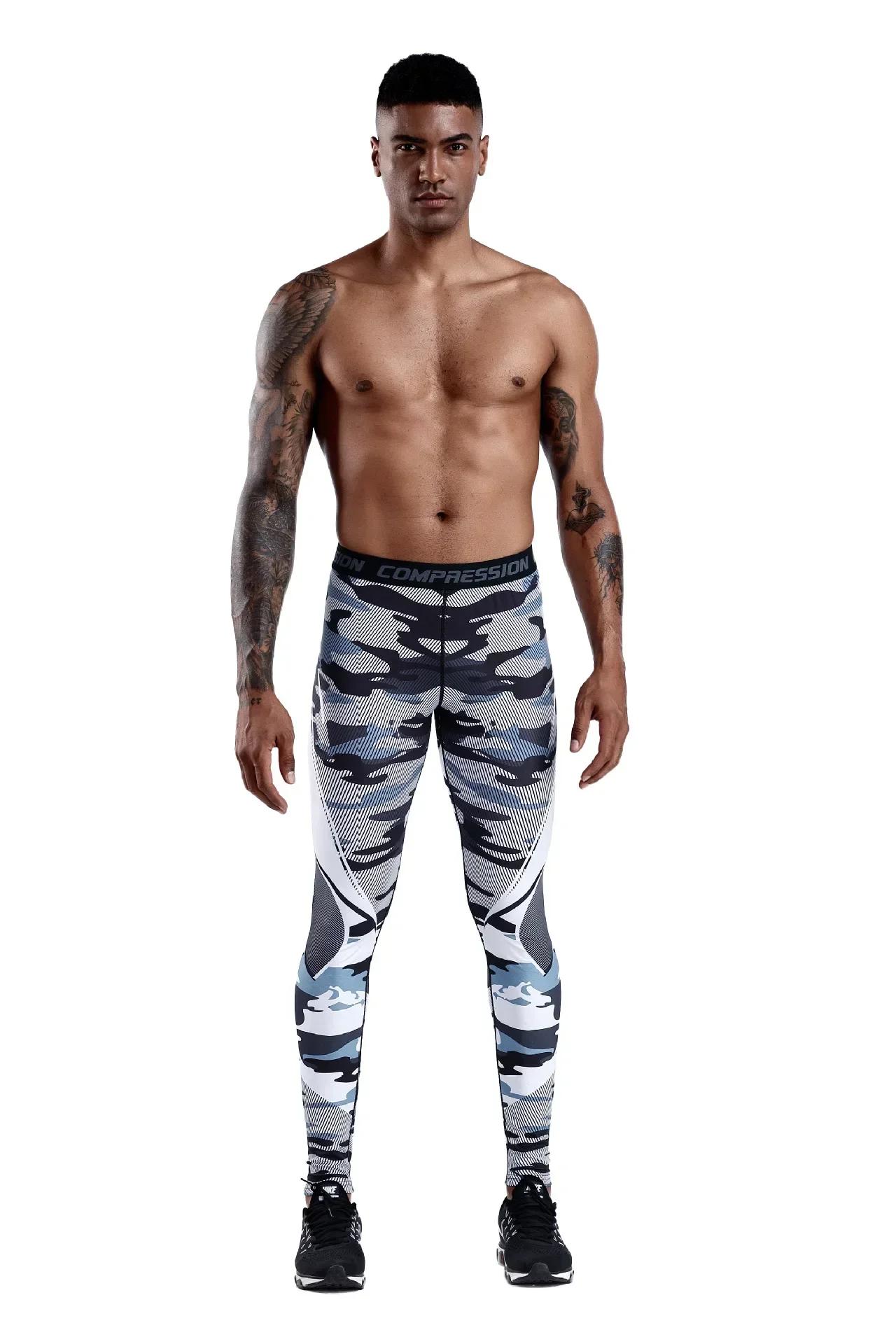 Leggings de Compression collants pour hommes course Sport homme vêtements de Sport entraînement cycl