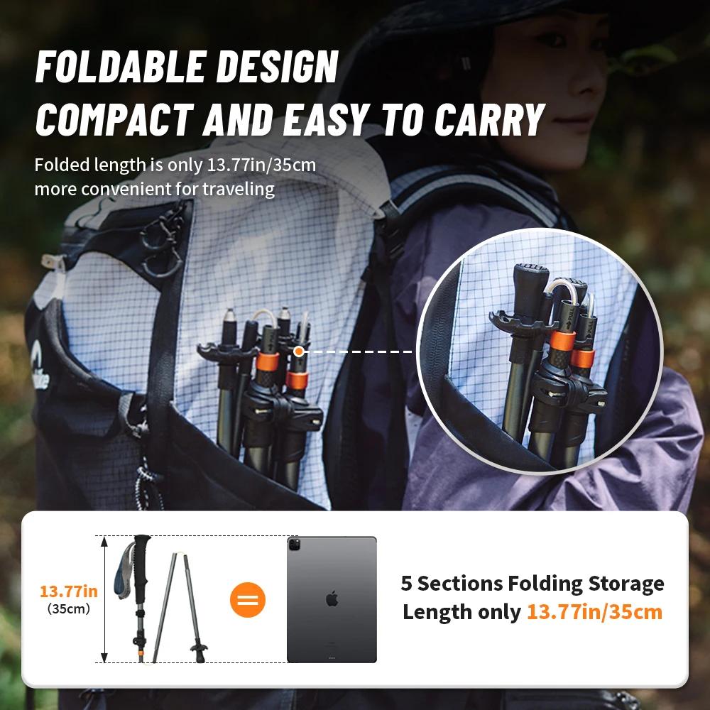 Naturehike escalade alpinisme bâton de marche Portable pliant télescopique pôle de randonnée en plei