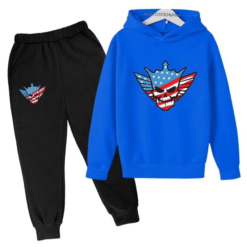 Enfants automne printemps mode Cody WWE 2 pièces pull à capuche + pantalon survêtements 2-13 ans gar