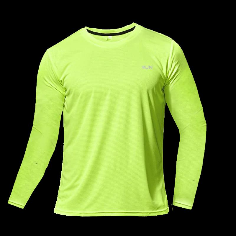 T-Shirt à manches longues pour hommes, séchage rapide, course à pied, évacuation de l'humidité, col 