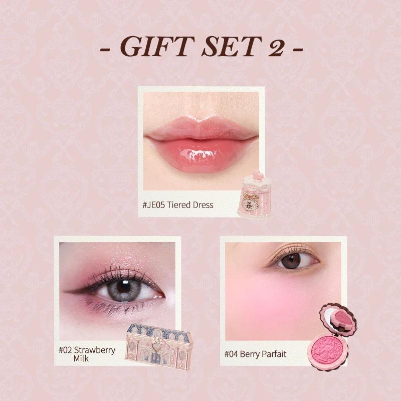 Ensemble de maquillage Flower Know Sweetie Bear, kit de fard à joues mat et brillant, rouge à lèvres