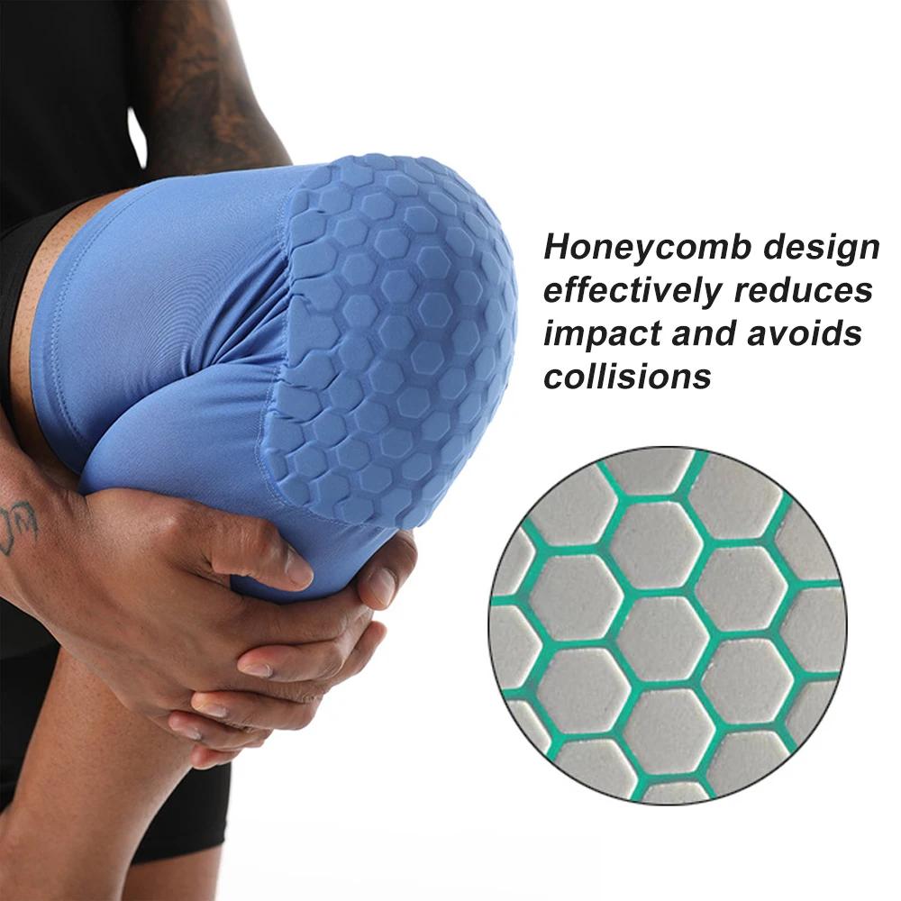 1 pièces basket-ball volley-ball genouillère nid d'abeille mousse soutien Compression jambe manchon 
