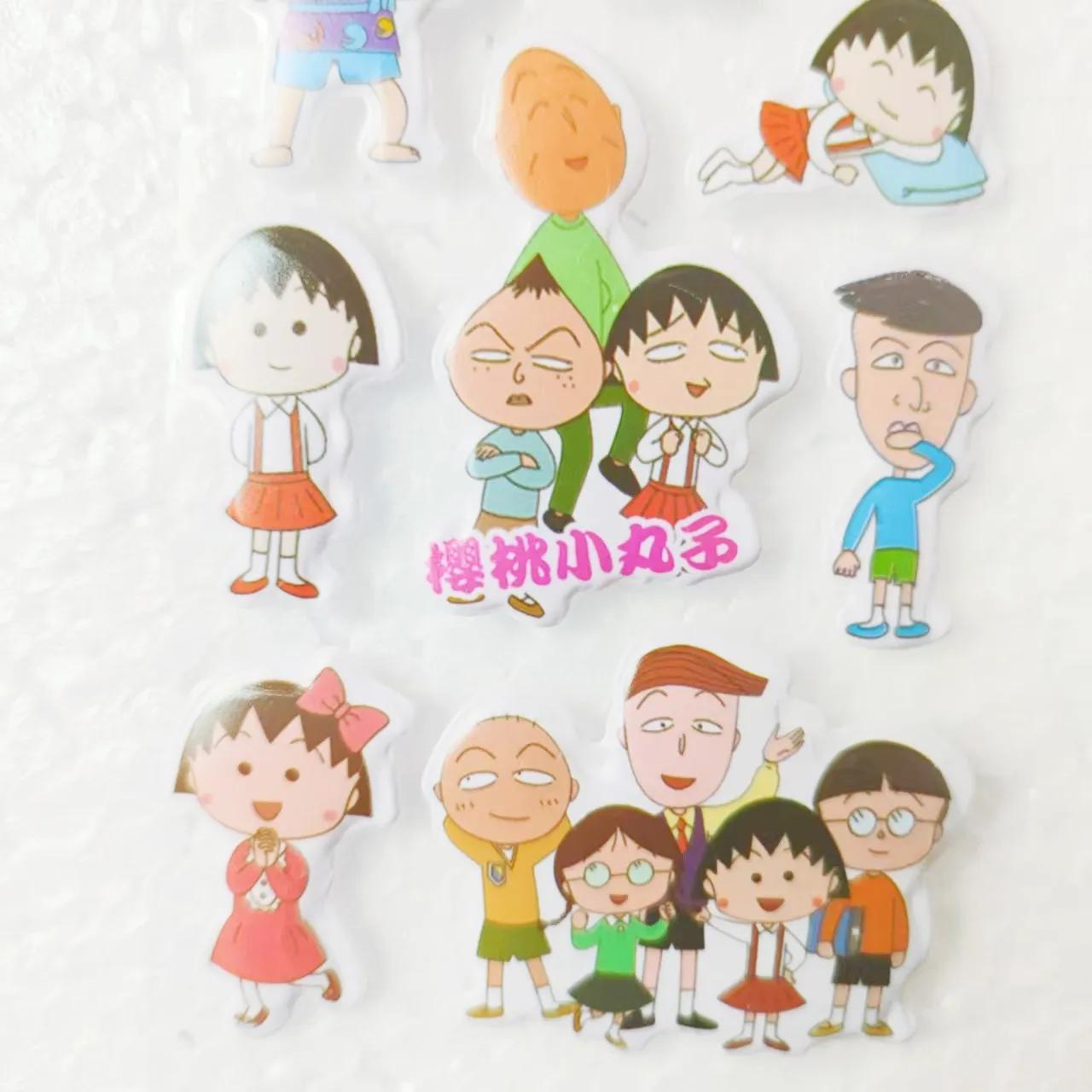 Autocollants Chibi Moruku Han, 6 pièces, dessin animé japonais, papeterie pour carnet de notes, Scra