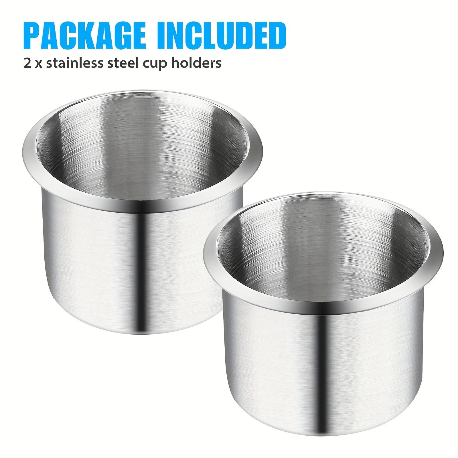 Porte-gobelet universel en acier inoxydable, 1/2 pièces, argent, pour Console centrale de voiture, b
