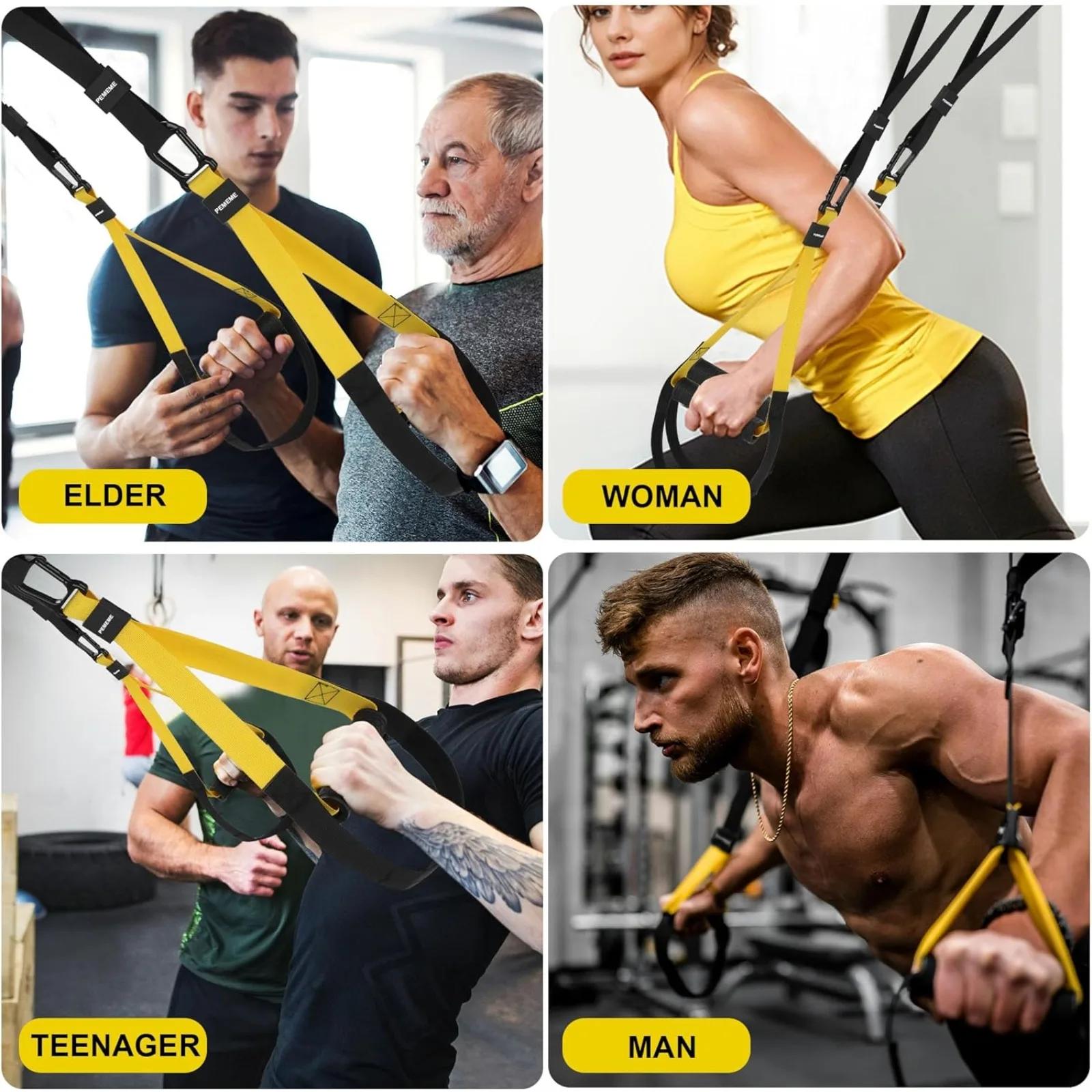 Kit d'entraînement de résistance pour l'entraînement du corps entier avec sangles de suspension, anc