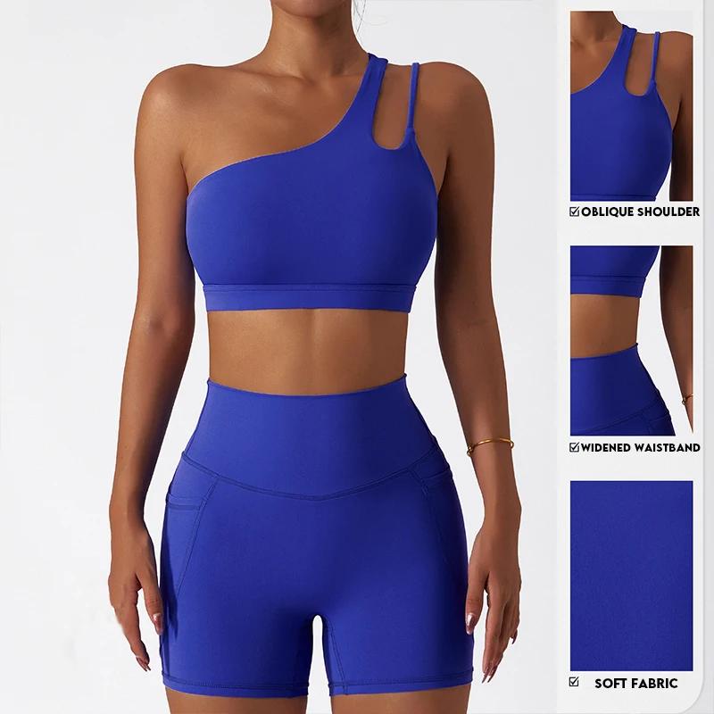Soutien-gorge de Yoga confortable à sangle unique, coussinet de poitrine, haut de sport, extensible,