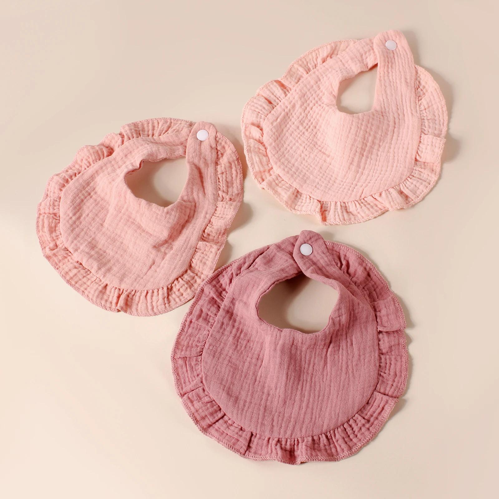 Bavoirs à volants en coton pour nouveau-né, 8 pièces, bavoirs pour enfants, serviette de salive mign