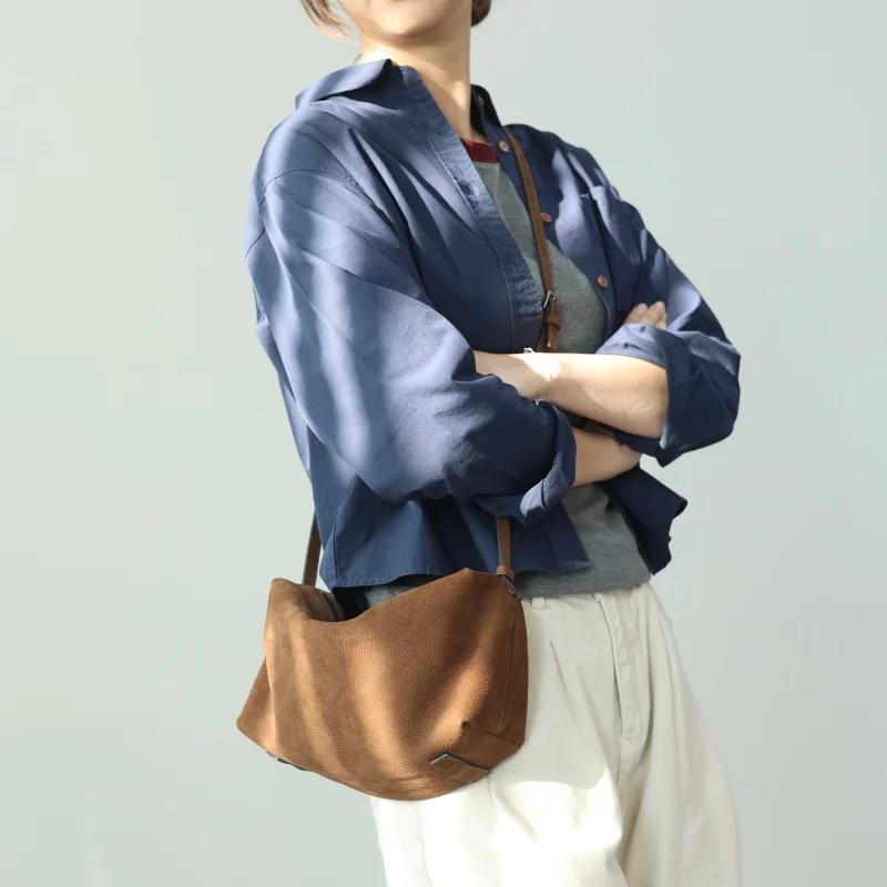 Sacs à bandoulière vintage en cuir véritable pour femmes, sac à main souple, bandoulière réglable, f