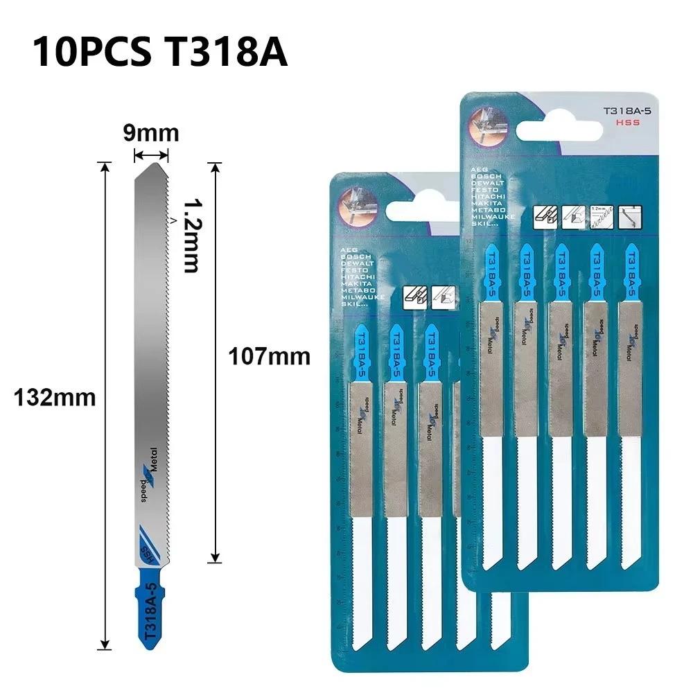 Lames de scie 5/10pcs Haute Vitesse En Acier Jig Lame de Scie T Tige T318A HSS Scie pour Bois/Métal 