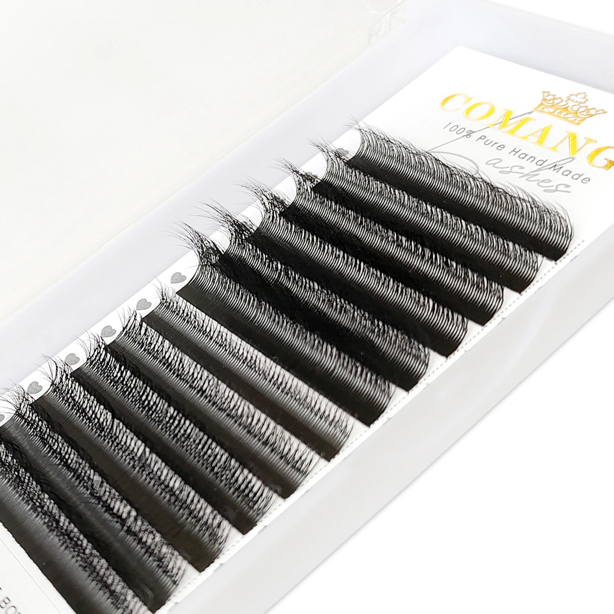 CoMango 5D fox YY shape eye lashes extension C/D curl professional black fox eye style lash high qua