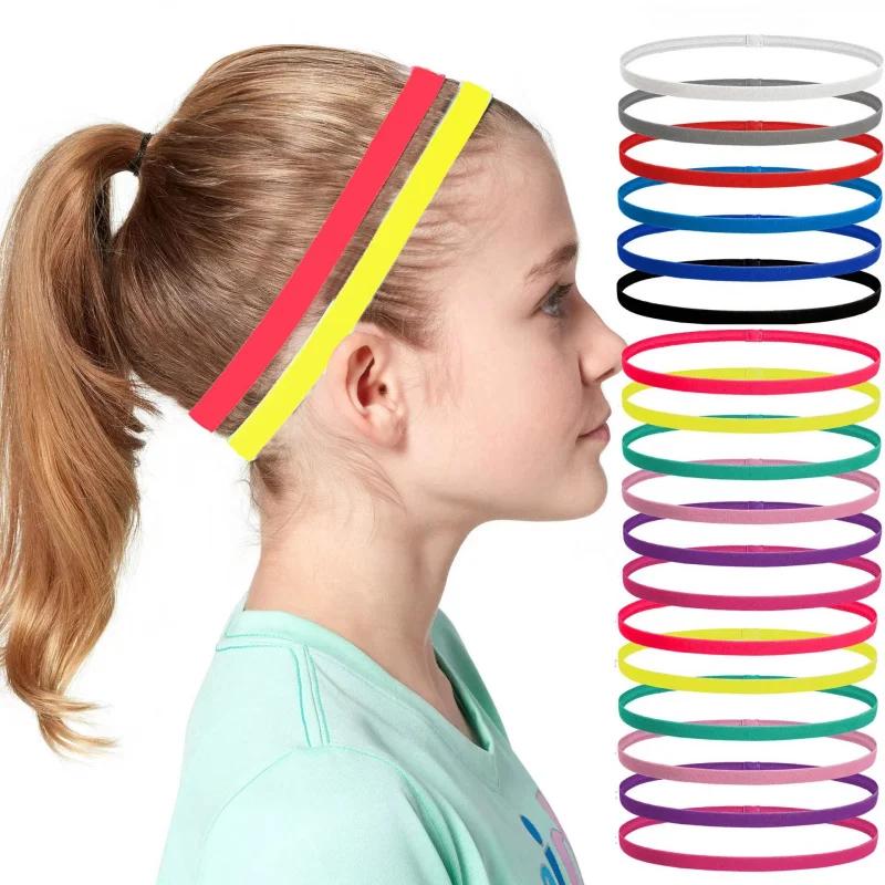 5/10 pièces couleur bonbon femmes hommes Yoga bandes de cheveux Sport bandeau filles Sport anti-déra