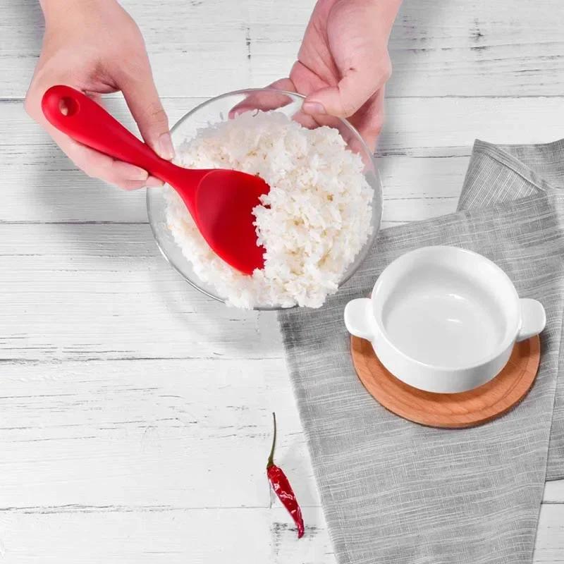 Cuillère à riz suspendue en Silicone, louche de cuisine, casserole antiadhésive, cuiseur à riz élect