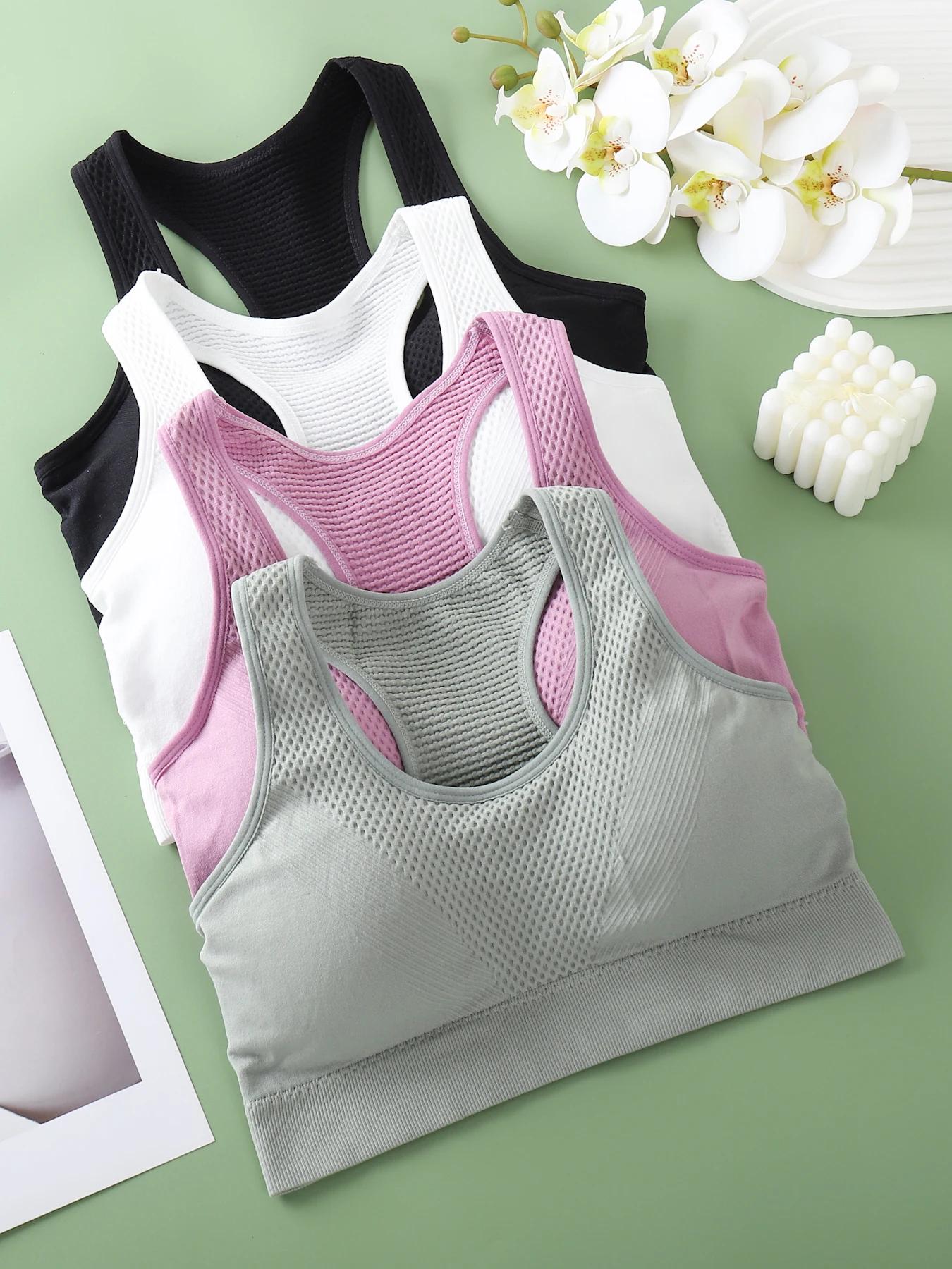 1 pièce - Soutien-gorge de sport sans couture pour femme - Design uni et simple - Doux pour la peau 