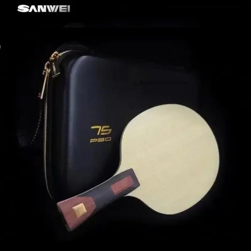 SANWEI-Lame de tennis de table en carbone SUPoll75 PBO, raquette de ping-pong originale avec étui de
