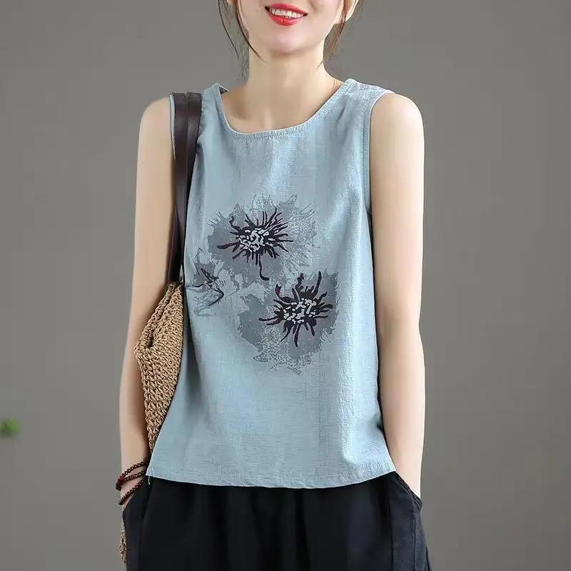 Vêtements pour femmes grandes tailles, été, couleur unie, confortables, en coton et lin, respirants,