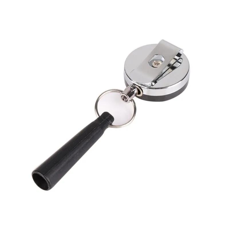 Porte-stylo rétractable en acier inoxydable et Silicone ABS, corde Anti-perte, porte-clés, Clip de c