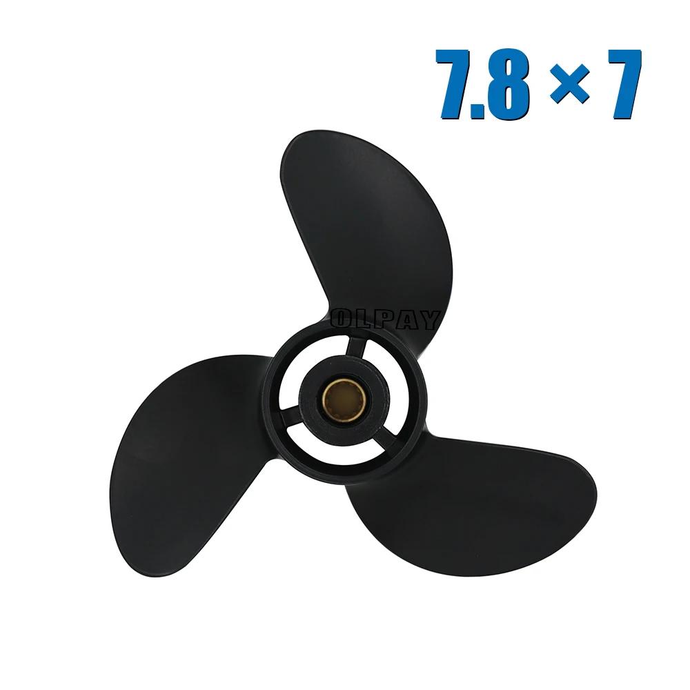 Hélice hors-bord en alliage d'aluminium 7.8x7, pour Tohatsu Mercury 4/5/6HP, hélice de bateau