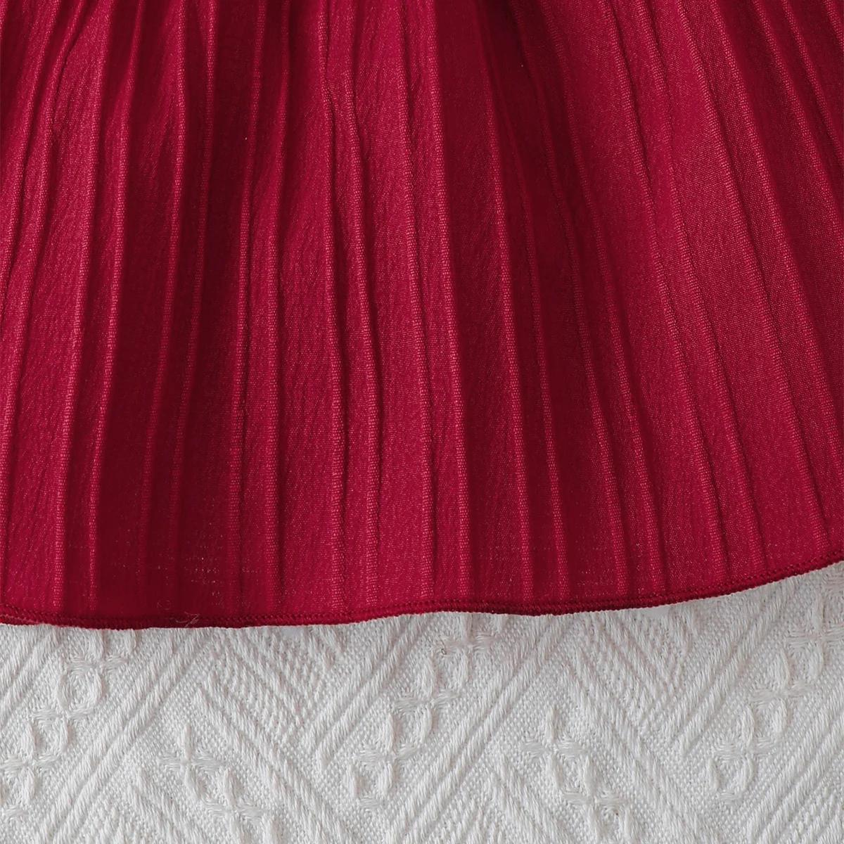 Robe sans manches pour bébé fille, couleur unie, bords à volants, robe d'été + bandeau, robe du nouv