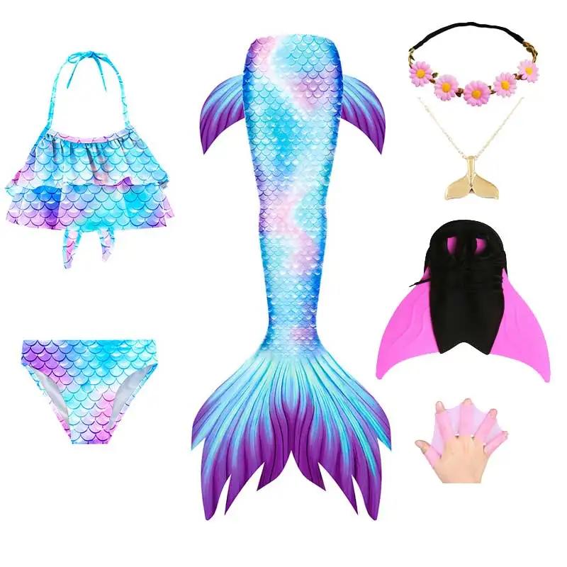 Queue de sirène de natation pour filles, robe de plage pour enfants, bain de piscine, nageoire à mai