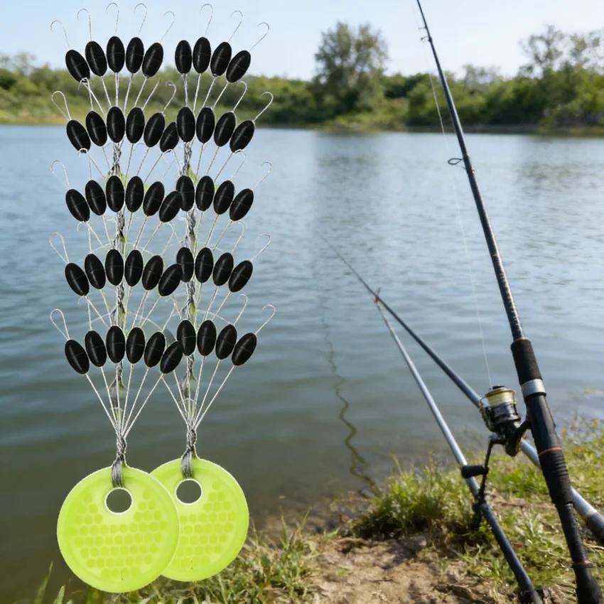 10 groupes (60 pièces) 0,4-8.0 #   Bouchon de ligne de pêche en Silicone, bouchon de haricot spatial