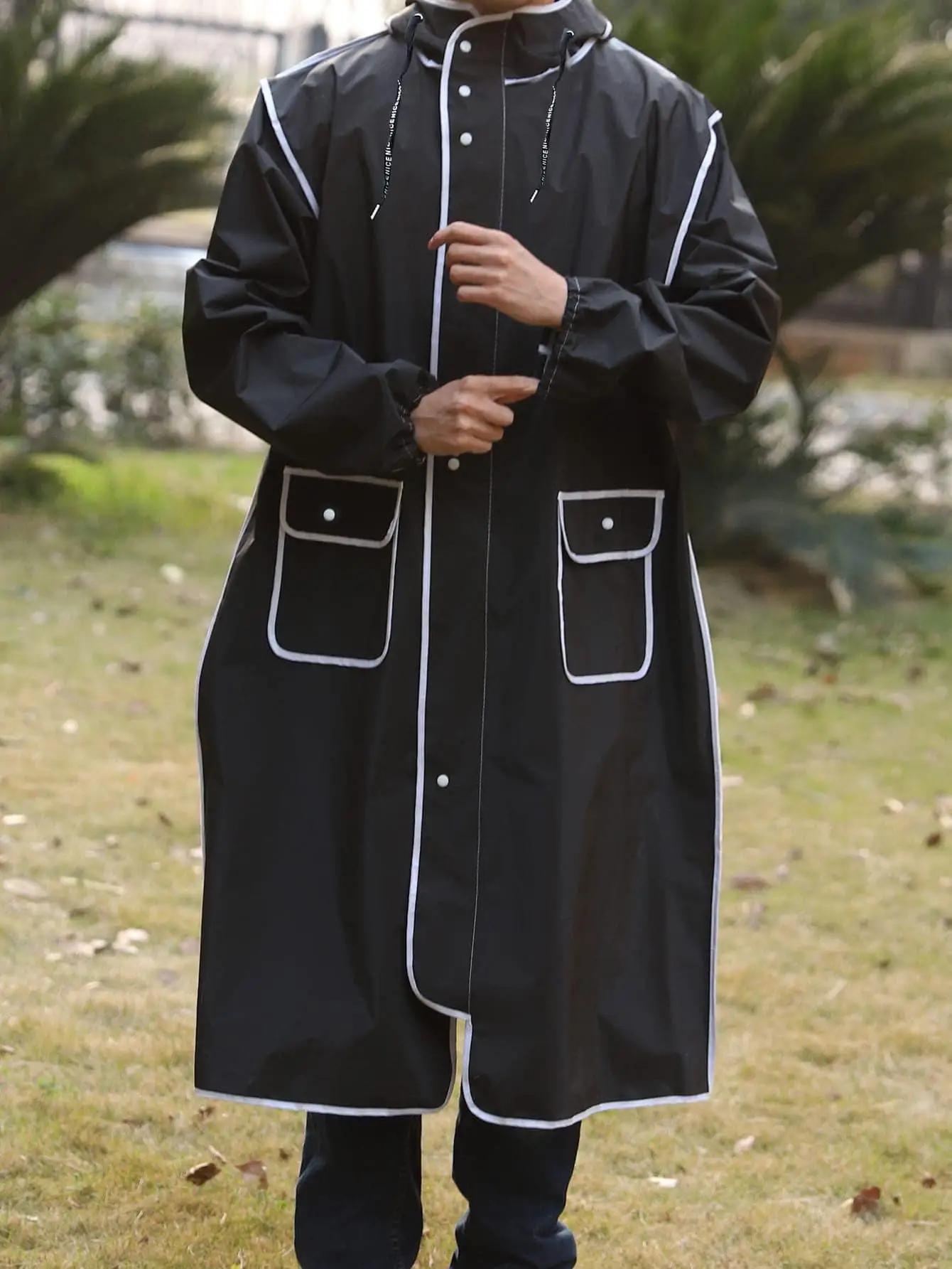 Long imperméable tout le corps résistant à la pluie vélo électrique unique femme mâle mode étudiant 