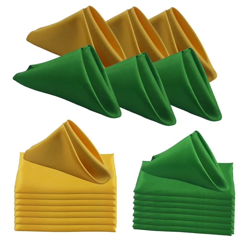 Serviettes de Table en Satin 45x45cm, pour Mariage, Restaurant, Noël, Anniversaire, Banquet, 30 Pièc