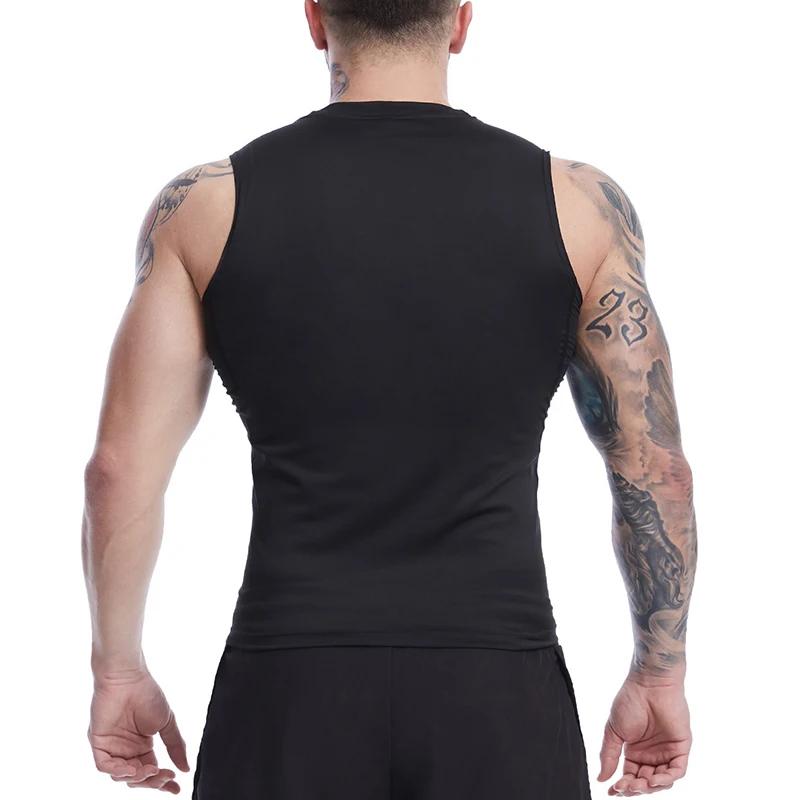 Chemise de compression sans manches imprimée ailes de crâne pour hommes débardeurs athlétiques à séc