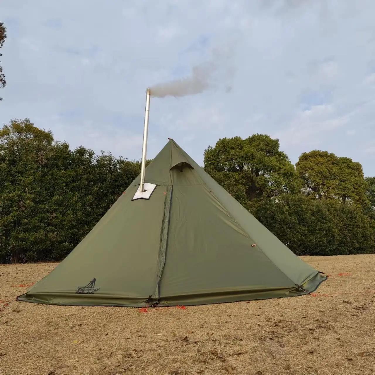 MCETO TX400Ultra tente de poêle, tente chaude Tipi réglable en hauteur équipement de voyage de chass